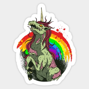 Zombiecorn - Spooky Halloween Zombie Unicorn And Rainbow Sticker